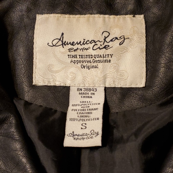 American Rag Black Vegan Leather Vest - Small - Picture 5 of 6